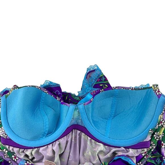 Victoria's Secret Colorful Floral Paisley Print Chemise Babydoll Womens 34B - Picture 3 of 5